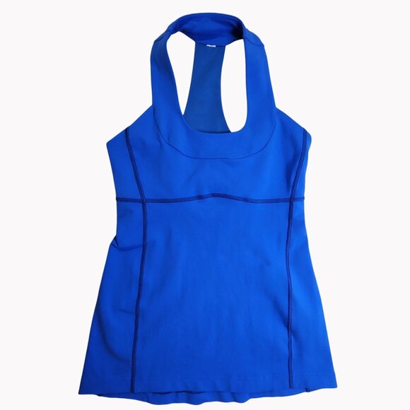 Lululemon Womens Small Blue Racerback Athletic Tank Top Built In Shelf Bra - Picture 1 of 6